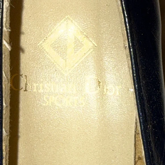 Vintage Christian Dior Sport Blue Leather Slip-on Wedges size 4 1/2 - Picture 7 of 8
